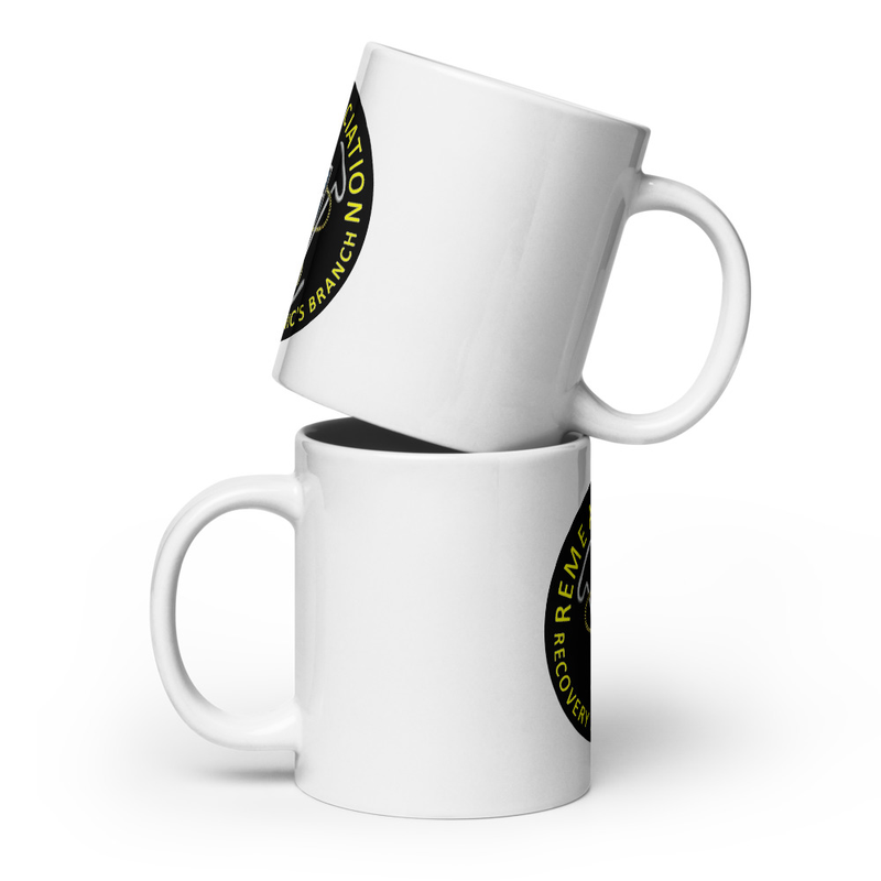 White branch mug — 20 oz