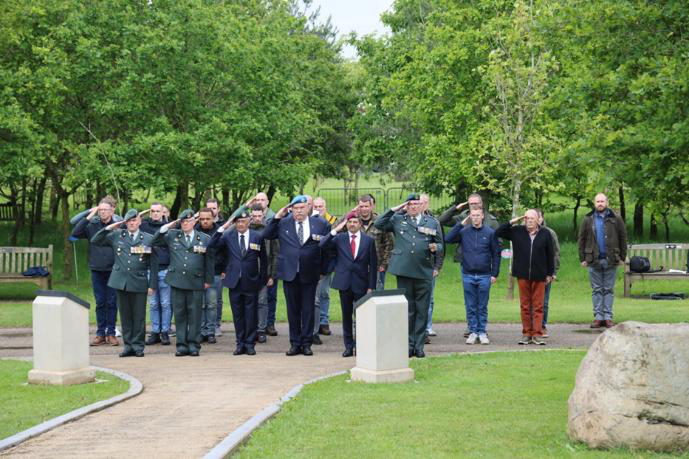 The RTT laying a wreath at the Corps Memorial, National Memorial Arboretum