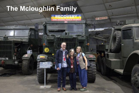 Families of the fallen at the Recovery Mechanics memorial wall, MOD Lyneham